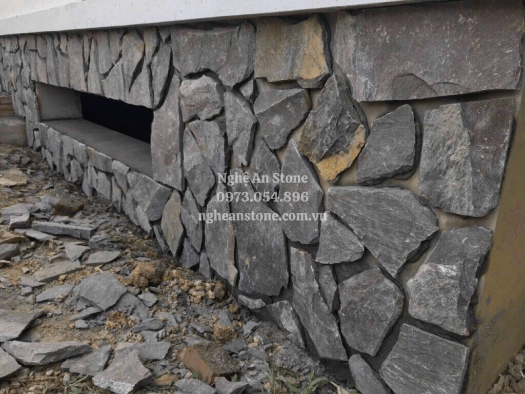 Đá slate đen Nghệ An ốp tường ngoại thất