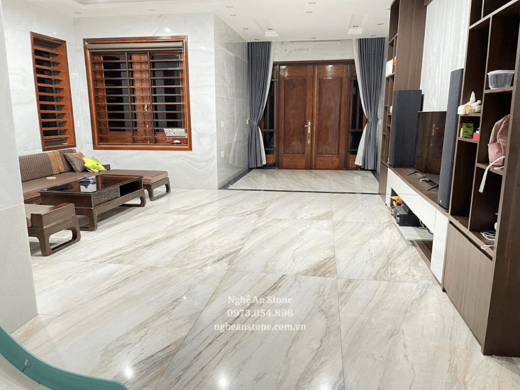 Đá vân gỗ mài bóng lát nền nhà